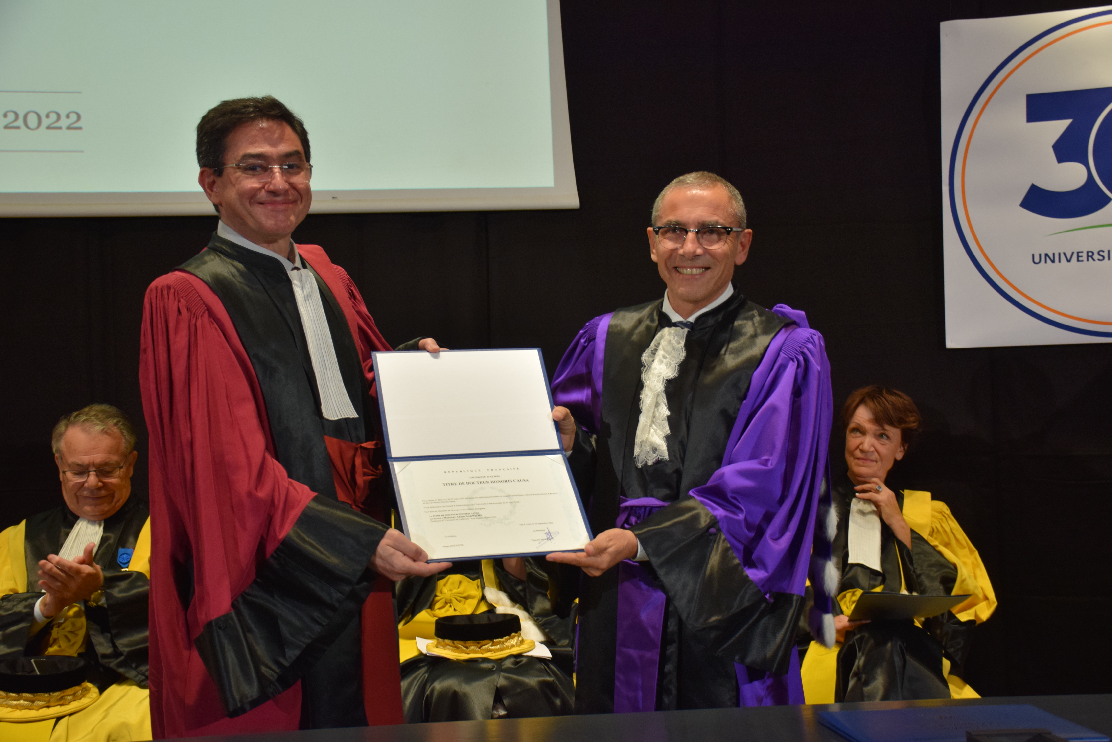 Adnan Darwiche receiving honorary doctorate at University of Artois, France