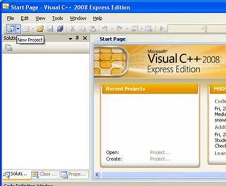 Visual C++ 2008 Start Page